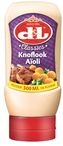 D&L Aioli Sauce Sauce - 8x 300ml - französisch für Knoblauch-Mayonnaise, Allioli Knoblauch-Creme von Devos & Lemmens, zu Burger & Pommes, als Dip, zu Fisch- und Fleischgerichten