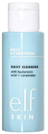 e.l.f. SKIN Holy Hydration! Daily Cleanser Mini, Face Cleanser For Washing Away Excess Oil, Impurities & Makeup, Made With Hyaluronic Acid, Vegan & Cruelty-Free packaging may vary