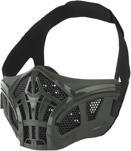 TS TAC-SKY Masque De Paintball Réglable for Halloween Cosplay CS Game BB Accessoires De Chasse Masque Airsoft Masque Tactique Demi-Visage(C)