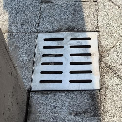 Tapa Desague Terraza Tapa De Drenaje Para Descarga De Bomba De Sumidero, Rejilla De Drenaje Exterior Cuadrada De Acero Inoxidable 304, Sistemas De Drenaje De Patio Para Piso De Concreto, Fácil De Limp