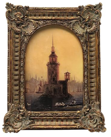 BILXIM 4x6 Vintage Picture Frame, Antique Bronze Gold Ornate Arched Photo Frame for Wall Hanging or Tabletop Display, Retro Gothic Home Decor, Photo Gallery Art