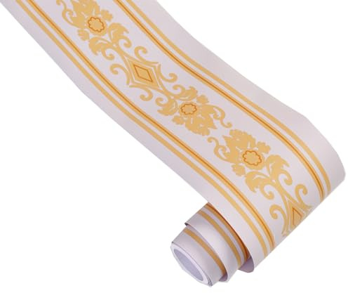 Aartner Bordo Carta da Parati Autoadesivo 10 m x 12 cm, Bordo Autoadesivo in PVC Impermeabile, Bordo Decorativo per Piastrelle, Adesivo per Armadio Cucina, Bordo Decorativo per Soffitto (7)