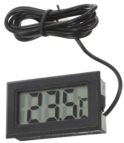 CIYODO Thermometer Mini Freezer Thermometer Hygrometer with Probe Temperature Probe for Freezer Hygrometer for Humidor Mini Temperature Humidity Hydrometer Plastic Black