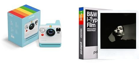 Polaroid - Now Gen3 - Fotocamera istantanea + Pellicola Bianco e Nero (8 fotos) - Blu Artico