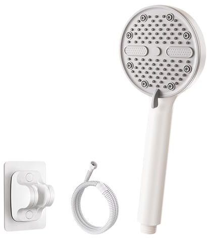 Duschkopf mit Schlauch und Halterung, Duschkopf Wassersparende Hochdruck Handbrause mit Schlauch 1.5M, 5 Strahlarten Duschbrause Badaccessoires Shower Head Handbrause Dusche Brausekopf (Weiß)
