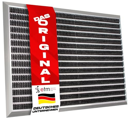 etm Fussabtreter Aussenbereich Alu -Verschiedene Modelle - rostfrei & wetterfest - Haustür Fußabtreter (Spectral - Bürste, 47 x 68 cm)