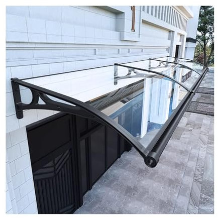 Toldo de jardín de policarbonato resistente de 31.5 x 39.4 pulgadas, toldo protector resistente a los rayos UV, fuerte capacidad de carga para estabilidad e ilidad.