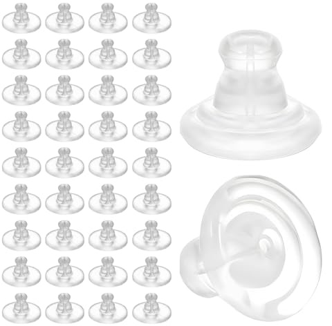 WUBAYI 100 Stück transparente Silikon-Gummi-Ohrring-Sicherheitsverschlüsse, scheibenförmige, sichere und bequeme Clutch-Pads