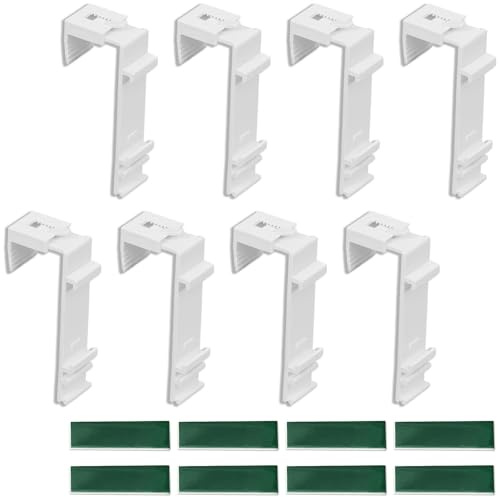 Bangbobi 8 Pezzi Supporti a Pinza per Tende a Rullo e Tende a Rullo con Molla – Supporto per Tenda Senza Fori, Tenda Moderna per portafinestra (Pom, Moderno)