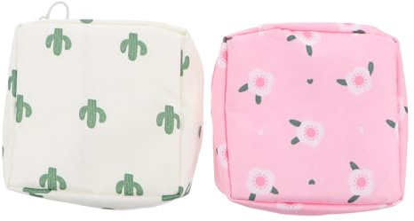 ULTECHNOVO 2 pièces Sac de Rangement Serviettes Hygiéniques Portable Pochette Multifonctionnelle Imperméable pour Tampons Cartes et Cosmétiques pour Voyage et Usage Quotidien