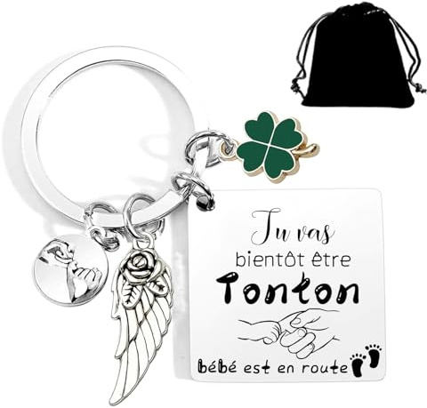 Lumengqi Cadeau Tonton Porte-clef Annonce Grossesse, Tu Vas Être Tonton, Idée Cadeau Original Anniversaire Noël Fête des Pères pour Homme Futur Tonton