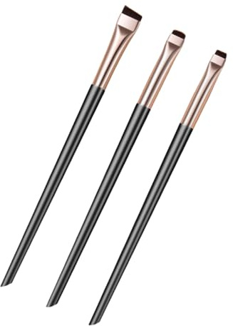 HEALEEP Ensemble de Pinceaux Précision Professionnelle en Nylon et Abs Ne Perd Pas Ses Poils pour Eyeliner Coudé Maquillage des Yeux à Domicile Salon