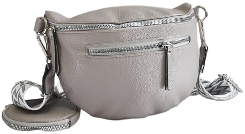 irisaa Umhängetasche Damen Crossbody Bag, 3 in 1 Schultertasche, Bauchtasche mit Reißverschluss und Verstellbarem breitem Gurt, Handtasche für Männer Frauen