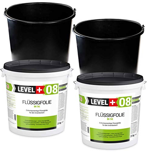 Kit de joints d'étanchéité pour joint liquide 50 kg + seau à mortier PVC 20 l pour douche, salle de bain, cuisine, mastic d'étanchéité SET406