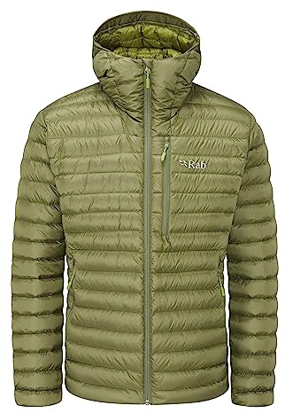 Rab Men's Microlight Alpine 700-Fill Down Hooded Puffer Jacket for Hiking & Skiing - Beluga - Medium