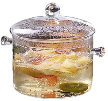 Glastopf mit Deckel 1L / 1,3L Handgemachtes Glas-Kochgeschirr kann verwendet werden, um Nudeln, Suppe, Milch, Babynahrung usw. zu kochen. Topf Glas