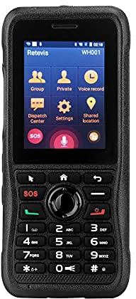 Retevis RB21 Walkie Talkie de Red, Radio Bidireccional Largo Alcance, 2800mAh, Walkie Talkie para Teléfono Inteligente, GPS,Inalámbrico, 2G / 3G / 4G / Red de Señal Wi-Fi, Radio PTT(Negro, 1 Pieza)