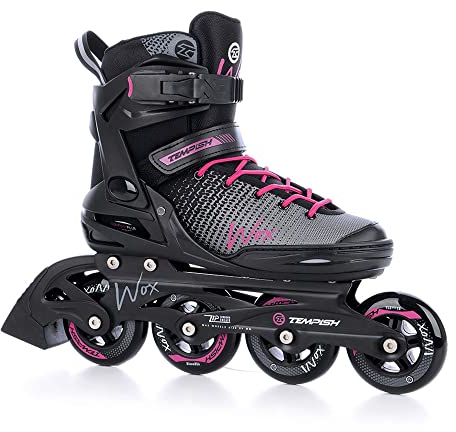 TEMPISH Wox Fitness Inline Skates Damen I Optimaler Halt & bequemer Komfort I Fitness & Freizeit Inliner I Schwarz/Grau/Rasperry, 38