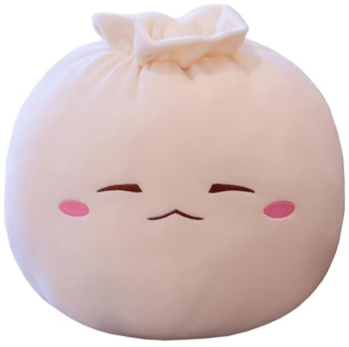 Yoholto Dumpling Plush Pillow with Cute Features, Stuffed Bun Plush, Funny Food Toy Gifts for Kids Adults(6.3 * 9.8in,Frown)