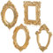 VALICLUD 1 Ensemble 4 Pièces Accessoires De Cadre Photo Flottant Cadres Photo Assortis Miniatures Cadre Baroque Cadre Photo Décoratif Cadre Vintage Mini- Cadres Ancien Résine A5 Tableau