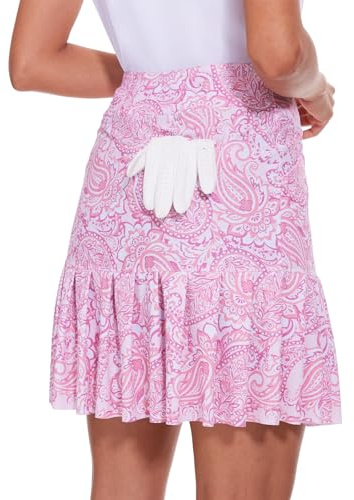 M MOTEEPI Faldas de golf de 19 para mujer, falda de rodilla con dobladillo con volantes, falda de tenis, falda atlética para entrenamiento y carrera, Rosado (Crystal Pink), M