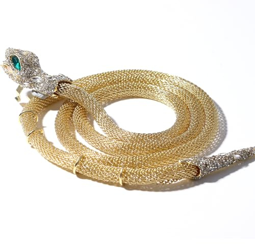 JewelryWe Schlangen Armband Halskette Damen: Gold Flexibel Biegbar Schlangenkette Taillenkette Halsband Wickelarmband Verdrehbar Einstellbar Geschichtete Choker Kette Manschette Armreif für Frau