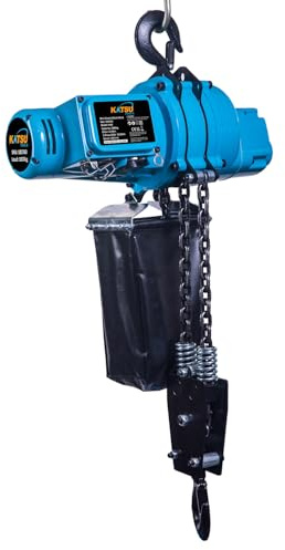 KATSU Mini Electric Chain Hoist Lift Upto 1000KG with 3M Lifting Height Portable Overhead Hanging Electric Winch Crane Lifting Tool