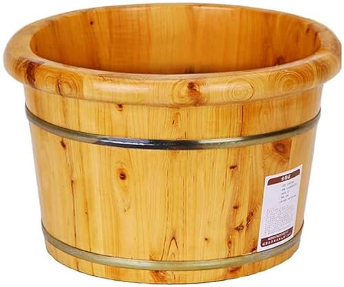 ASerZenith Manuelles Massagefass-Fußbad, Badezimmerzubehör-Fußbad, Saunaeimer aus reinem Holz, Fußbad-Spa-Schüssel zur Stresslinderung der Füße