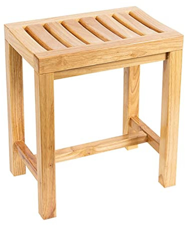 Holz-Dusch-/Badehocker, Badezimmer, rutschfeste Sitzbank, 4 Beine, Spa-Badestühle für ältere Menschen, Trethocker, Starke Tragfähigkeit im Innen- und Außenbereich