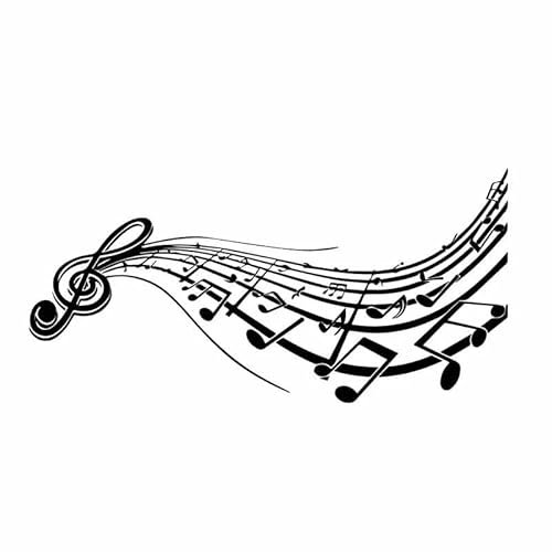 JIFENLI Autoaufkleber 16,2 cm * 8 CM Musik Fenster Vinyl Aufkleber Schillerndes Auto Aufkleber Schwarz/Silber