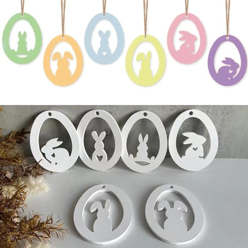 Silikonformen Gießformen Ostern, 6 Stück Silikonform Hase Anhänger Silikonform Ostern Anhänger Osterhase Gießformen Zum Gießen Anhänger Silikonform Osterei Giessformen Silikon Ostern (C)