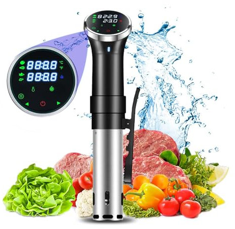Macchina Sous Vide, Fornello Elettrico a Circolatore ad Immersione da 1100 W con Display Digitale LCD, Controllo della Temperatura e del Tempo Regolabili da 25-95 ℃, Fornello di Precisione Sous Vide