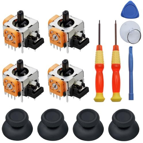 Joystick Analógico de Repuesto,Efecto Hall Joystick,Repuesto para PS5,Compatible con Play Station 5 PS5 Mando Hall,Módulo Reemplazo de Sensor de Controlador con Herramientas,4 Piezas
