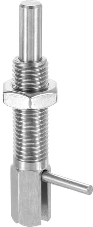 QUARKZMAN Einziehbarer Indexierungs-Spannstift M16 L-Feder-Spannstift | Teleskopverriegelungsstift, Aus Edelstahl, Mit Federbelasteter Riegel, Mit Mutter, Für Maschinenbau, Schiffbau