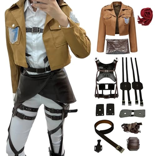 CR ROLECOS Anime Cosplay Uniform Cosplay Kostüm Jacke und Gürtel Halloween Karneval Weihnachten für Erwachsene XL