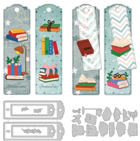 DELORIGIN Fustelle per stampi per segnalibri, creazione di carte per libri, fustelle per scrapbooking, modello di goffratura per biglietti di auguri, album fai-da-te, inviti, buste, decorazione