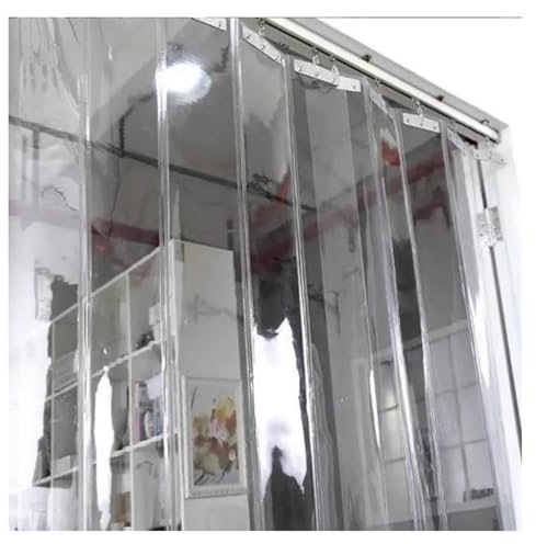 Cortina de PVC Transparente para Patio, Garaje Industrial, Lisa, Impermeable, Colgante, corredera, Plegable, Kit de Cortina de Tiras para Puerta, fácil de Instalar (120 x 250 cm)