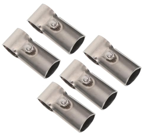 Garneck 5 piezas Conector de Varilla para Cortina de Acero Inoxidable Extensible y Antióxido Soporte Estable para Barra de Ropa y Armario Fácil Instalación para Visillos y Cortineros de