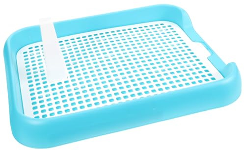 BAZEITFLOW Bandeja Sanitaria para Perros Tamaño Grande y Mediano Inodoro Plástico Antideslizante Color Azul Grisáceo Rejilla para Orinar Perros Entrenamiento Doméstico para Cachorros