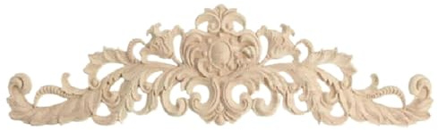Coin en bois sculpté Applique Onlay, Panneau d'angle sculpté en bois 30 x 8,5 0, cm for meubles, armoires, portes murales