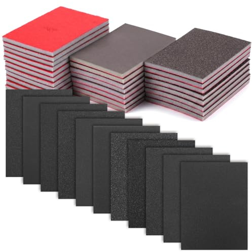 27 spugne abrasive, flessibili per legno, grana 120-3000, carta vetrata asciutta e bagnata, tamponi abrasivi professionali per metallo, legno, vernice, riparazione carrozzeria auto, lucidatura mobili