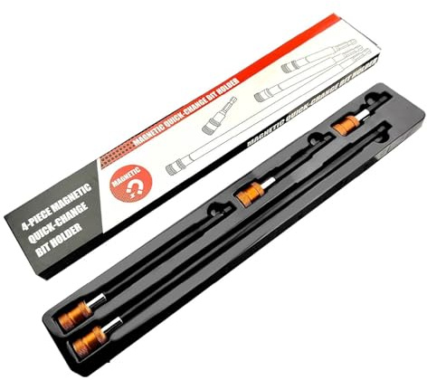 Set di 4 anelli magnetici a vite con gambo esagonale, tubo rotondo, di estensione da 1/4 di punta, cambio rapido, per costruzione, lavorazione del legno, automobili, cartongesso elettrico, casa