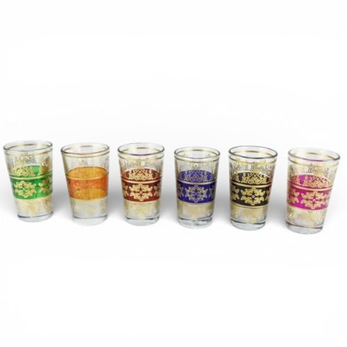ARTIGIANATO VULCANO Verres à thé marocains en verre coloré 100 ml