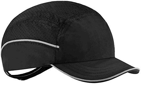 Ergodyne Skullerz 8955 - Berretto da baseball, leggero, traspirante, con visiera corta, colore nero
