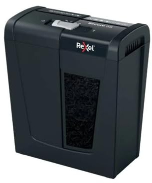 Rexel S5 Strip Cut Dokumentförstörare, Strimlar 6-5 Ark (70-80 g/m2), P2 Säkerhetsklass, Hem/Hemmakontor, 10-liters Avfallskorg, Tyst och Kompakt, 2020121
