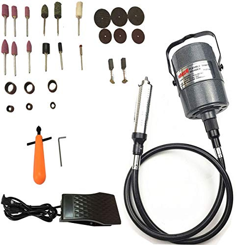 Seababyhouse 380W Professional Hanging Flex Shaft Electric Grinder Carver, Rotary Metalworking Tools for Carving, Buffing, Drilling, Polishing, Sanding, Cutting, Cleaning, Grinding