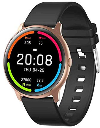 QESTO FDD KW13 Smartwatch Ip68 Impermeable Monitor de frecuencia cardíaca Pulsera Deporte Natación Fitness Reloj Inteligente para Hombres Conecta Android iOS (F) (B)