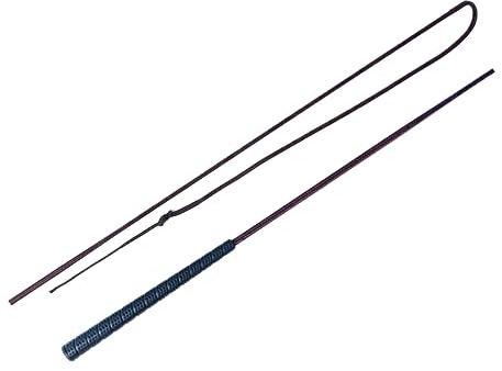 JA Horse JA0036 Touchiergerte Bogenpeitsche Fahrpeitsche Pferd Fahren Bogen Peitsche Fahrsport Bodenarbeitsgerte Gummi Griff (braun, 120 cm)
