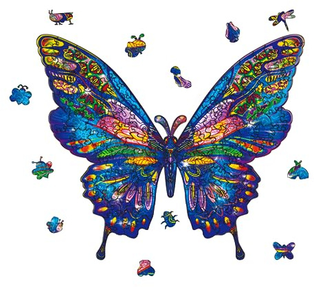 GLOBLELAND 120 Pezzi Farfalla Puzzle in Legno per Adulti Puzzle in legno per Halloween Natale Compleanni Anniversari