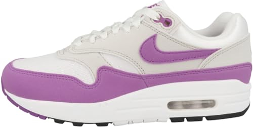NIKE Air MAX 1 '87, Sneaker Mujer, Neutral Grey Fuchsia Dream White Black, 38 EU